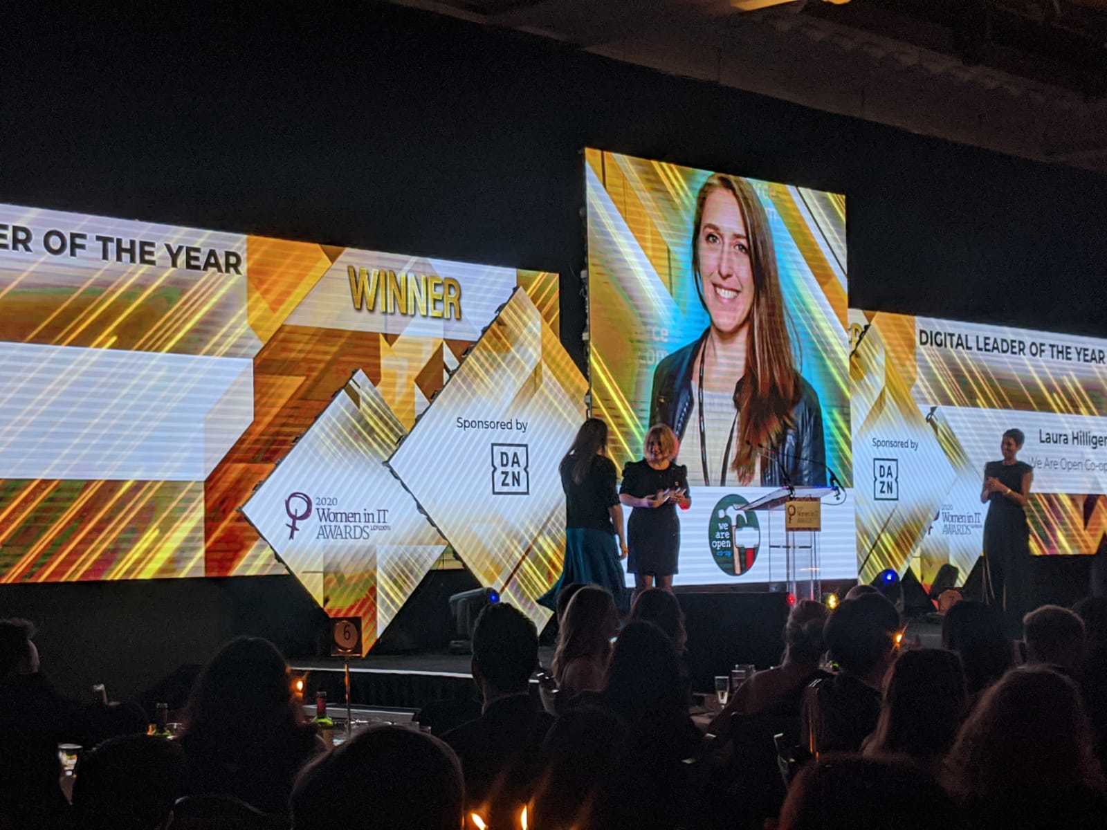 Laura Hilliger winning Digital Leader of the Year award